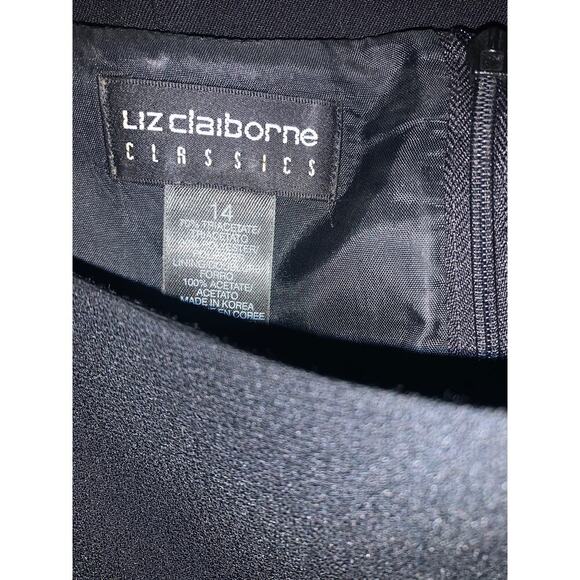 Liz Claibourne Classics Black Sleeveless Corp Core Sheath Dress - Size 14 - Picture 3 of 6